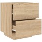 vidaXL Mesitas de noche luces LED 2 uds madera ingeniería roble Sonoma vidaXL Mesitas de noche luces LED 2 uds madera ingeniería roble Sonoma