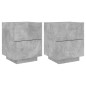 vidaXL Mesita de noche luces LED 2 uds madera ingeniería gris hormigón vidaXL Mesita de noche luces LED 2 uds madera ingeniería gris hormigón
