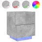 vidaXL Mesita de noche luces LED 2 uds madera ingeniería gris hormigón vidaXL Mesita de noche luces LED 2 uds madera ingeniería gris hormigón