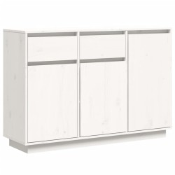 vidaXL Aparador de madera maciza de pino blanco 110x34x75 cm