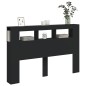 vidaXL Cabecero con LED madera de ingeniería negro 160x18,5x103,5 cm vidaXL Cabecero con LED madera de ingeniería negro 160x18,5x103,5 cm