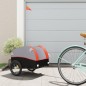 vidaXL Remolque para bicicleta hierro negro y naranja 30 kg vidaXL Remolque para bicicleta hierro negro y naranja 30 kg