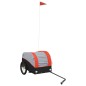 vidaXL Remolque para bicicleta hierro negro y naranja 30 kg vidaXL Remolque para bicicleta hierro negro y naranja 30 kg