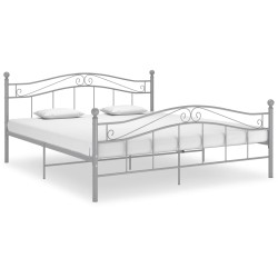 vidaXL Estructura de cama de metal gris 140x200 cm