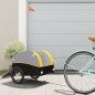 vidaXL Remolque para bicicleta hierro negro y amarillo 30 kg vidaXL Remolque para bicicleta hierro negro y amarillo 30 kg