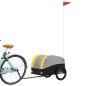 vidaXL Remolque para bicicleta hierro negro y amarillo 30 kg vidaXL Remolque para bicicleta hierro negro y amarillo 30 kg