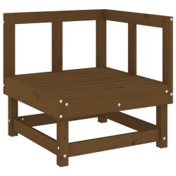 vidaXL Sofá de esquina de madera maciza de pino marrón miel
