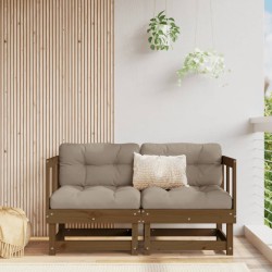 vidaXL Sofás de esquina de jardín 2 uds madera maciza pino marrón miel