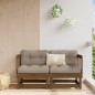 vidaXL Sofás de esquina de jardín 2 uds madera maciza pino marrón miel vidaXL Sofás de esquina de jardín 2 uds madera maciza pino marrón miel