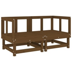 vidaXL Sofás de esquina de jardín 2 uds madera maciza pino marrón miel