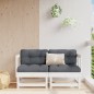 vidaXL Sofás de esquina de jardín 2 uds madera maciza de pino blanco vidaXL Sofás de esquina de jardín 2 uds madera maciza de pino blanco