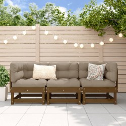 vidaXL Juego de muebles jardín 3 pzas madera maciza pino marrón miel