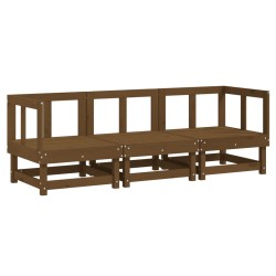 vidaXL Juego de muebles jardín 3 pzas madera maciza pino marrón miel