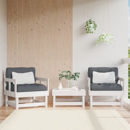 vidaXL Sillones de jardín 2 unidades madera maciza pino blanco