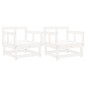 vidaXL Sillones de jardín 2 unidades madera maciza pino blanco vidaXL Sillones de jardín 2 unidades madera maciza pino blanco