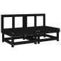 vidaXL Sofás centrales de jardín 2 uds madera maciza de pino negro vidaXL Sofás centrales de jardín 2 uds madera maciza de pino negro
