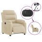 vidaXL Sillón reclinable eléctrico de tela crema vidaXL Sillón reclinable eléctrico de tela crema