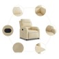 vidaXL Sillón reclinable eléctrico de tela crema vidaXL Sillón reclinable eléctrico de tela crema