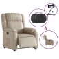 vidaXL Sillón reclinable eléctrico de cuero sintético color capuchino vidaXL Sillón reclinable eléctrico de cuero sintético color capuchino