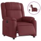 vidaXL Sillón reclinable eléctrico de cuero sintético rojo tinto vidaXL Sillón reclinable eléctrico de cuero sintético rojo tinto