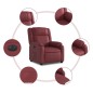 vidaXL Sillón reclinable eléctrico de cuero sintético rojo tinto vidaXL Sillón reclinable eléctrico de cuero sintético rojo tinto