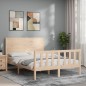 vidaXL Estructura de cama de matrimonio con cabecero madera maciza vidaXL Estructura de cama de matrimonio con cabecero madera maciza