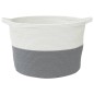 vidaXL Cesta para ropa sucia algodón gris y blanco Ø60x36 cm vidaXL Cesta para ropa sucia algodón gris y blanco Ø60x36 cm