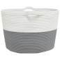 vidaXL Cesta para ropa sucia algodón gris y blanco Ø60x36 cm vidaXL Cesta para ropa sucia algodón gris y blanco Ø60x36 cm