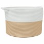 vidaXL Cesta para ropa sucia algodón beige y blanco Ø55x36 cm vidaXL Cesta para ropa sucia algodón beige y blanco Ø55x36 cm