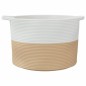 vidaXL Cesta para ropa sucia algodón beige y blanco Ø55x36 cm vidaXL Cesta para ropa sucia algodón beige y blanco Ø55x36 cm