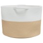 vidaXL Cesta para ropa sucia algodón beige y blanco Ø55x36 cm vidaXL Cesta para ropa sucia algodón beige y blanco Ø55x36 cm