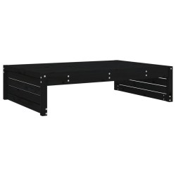 vidaXL Taburete de jardín madera maciza de pino negro 120x80 cm