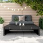 vidaXL Taburete de jardín madera maciza de pino negro 120x80 cm vidaXL Taburete de jardín madera maciza de pino negro 120x80 cm