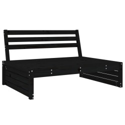 vidaXL Sofá central de jardín madera maciza de pino negro 120x80 cm