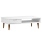 vidaXL Mesa de centro MOLDE madera maciza de pino blanco 100x55x31 cm vidaXL Mesa de centro MOLDE madera maciza de pino blanco 100x55x31 cm