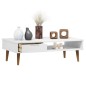 vidaXL Mesa de centro MOLDE madera maciza de pino blanco 100x55x31 cm vidaXL Mesa de centro MOLDE madera maciza de pino blanco 100x55x31 cm