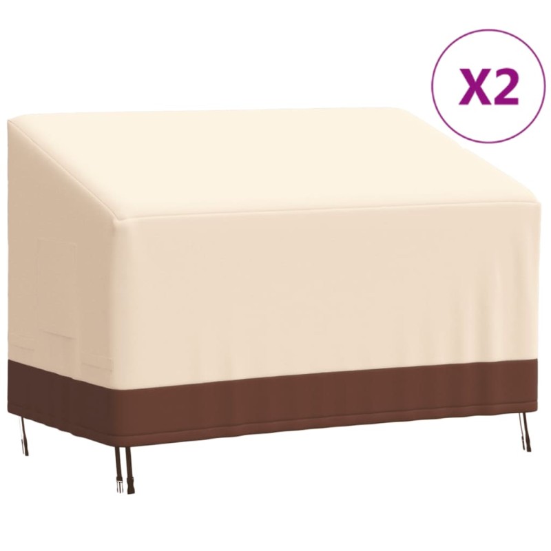 vidaXL Cubiertas banco 2 plazas 2 uds tela Oxford 600D 132x71x56/81 cm vidaXL Cubiertas banco 2 plazas 2 uds tela Oxford 600D 132x71x56/81 cm