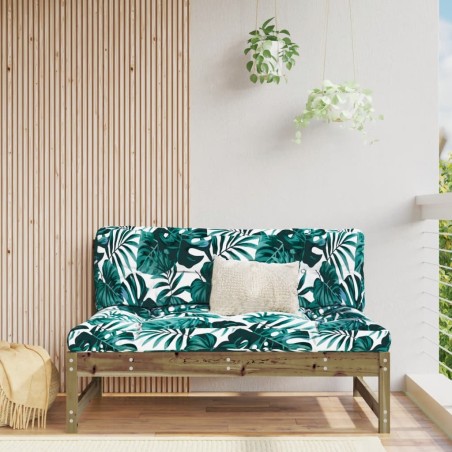 vidaXL Sofá central de jardín madera de pino impregnada 120x80 cm
