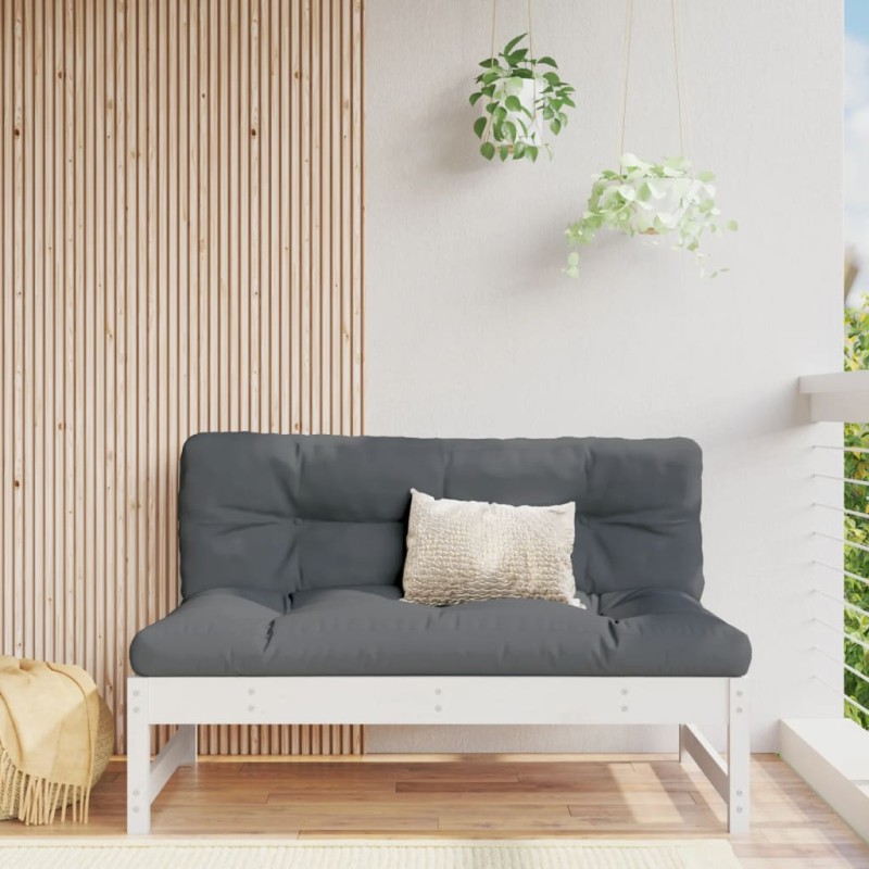 vidaXL Sofá central de jardín madera maciza de pino blanco 120x80 cm vidaXL Sofá central de jardín madera maciza de pino blanco 120x80 cm