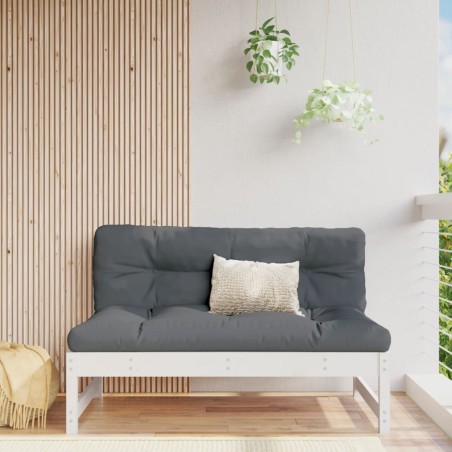 vidaXL Sofá central de jardín madera maciza de pino blanco 120x80 cm