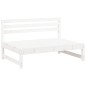 vidaXL Sofá central de jardín madera maciza de pino blanco 120x80 cm vidaXL Sofá central de jardín madera maciza de pino blanco 120x80 cm