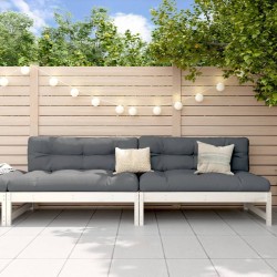 vidaXL Sofás centrales de jardín 2 uds madera de pino blanco 120x80 cm