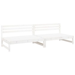 vidaXL Sofás centrales de jardín 2 uds madera de pino blanco 120x80 cm