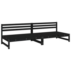 vidaXL Sofás centrales de jardín 2 uds madera de pino negro 120x80 cm