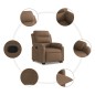 vidaXL Sillón reclinable elevable de tela marrón vidaXL Sillón reclinable elevable de tela marrón