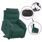 vidaXL Sillón reclinable elevable tela verde oscuro vidaXL Sillón reclinable elevable tela verde oscuro