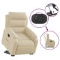 vidaXL Sillón eléctrico reclinable elevable de tela color crema