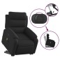 vidaXL Sillón de masaje eléctrico reclinable elevable tela negro vidaXL Sillón de masaje eléctrico reclinable elevable tela negro