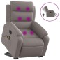 vidaXL Sillón de masaje eléctrico reclinable elevable tela taupé vidaXL Sillón de masaje eléctrico reclinable elevable tela taupé
