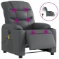 vidaXL Sillón de masaje reclinable eléctrico cuero sintético gris vidaXL Sillón de masaje reclinable eléctrico cuero sintético gris